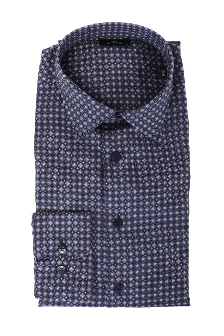 Shop ETRO  Shirt: Etro cotton shirt enriched by an all over print.
100% cotton.
Regular fit.
Italian collar.
Double button cuffs.
Made in Italy.. 1K526 5754-0200BLU